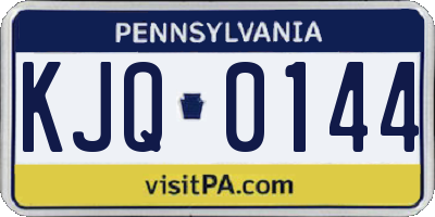 PA license plate KJQ0144