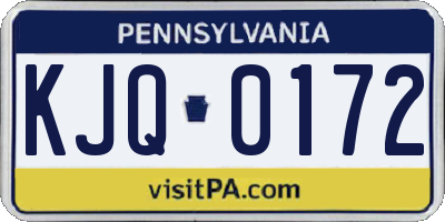 PA license plate KJQ0172