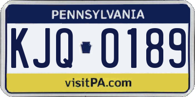 PA license plate KJQ0189