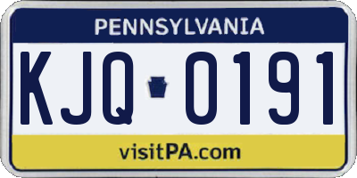 PA license plate KJQ0191