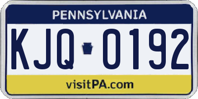 PA license plate KJQ0192