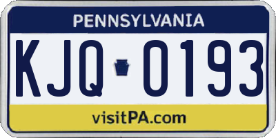 PA license plate KJQ0193
