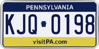 PA license plate KJQ0198