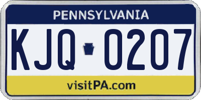 PA license plate KJQ0207
