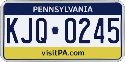 PA license plate KJQ0245