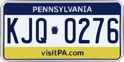 PA license plate KJQ0276