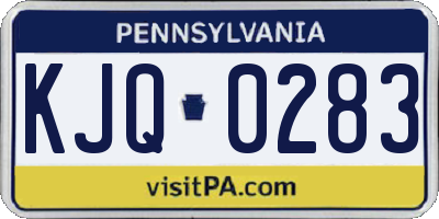 PA license plate KJQ0283