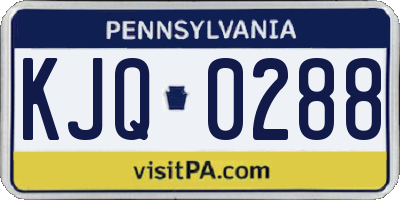 PA license plate KJQ0288