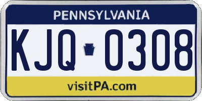 PA license plate KJQ0308