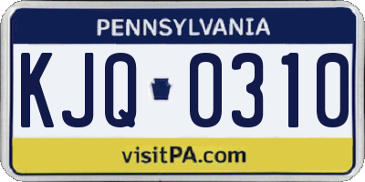 PA license plate KJQ0310