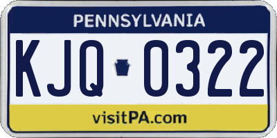 PA license plate KJQ0322