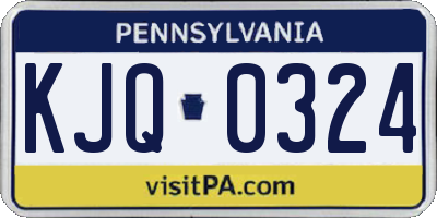 PA license plate KJQ0324