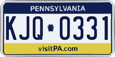 PA license plate KJQ0331