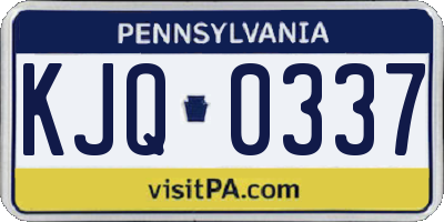 PA license plate KJQ0337
