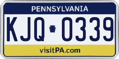 PA license plate KJQ0339