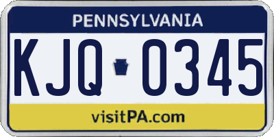 PA license plate KJQ0345