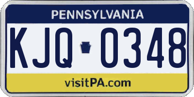 PA license plate KJQ0348
