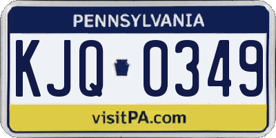 PA license plate KJQ0349