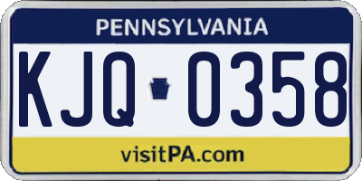 PA license plate KJQ0358