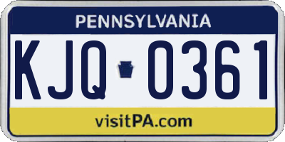 PA license plate KJQ0361
