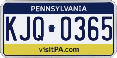 PA license plate KJQ0365