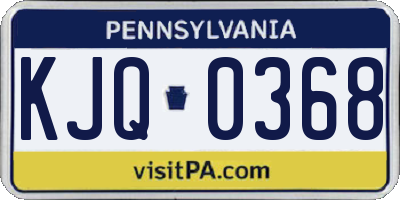 PA license plate KJQ0368