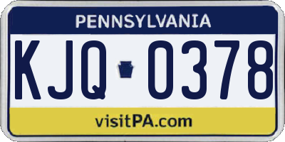PA license plate KJQ0378