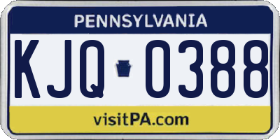 PA license plate KJQ0388