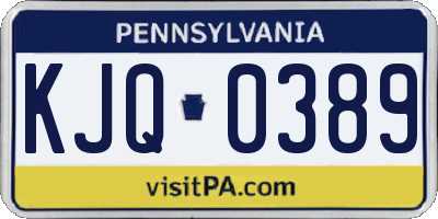 PA license plate KJQ0389