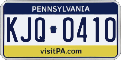 PA license plate KJQ0410