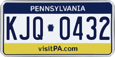 PA license plate KJQ0432