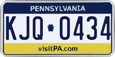 PA license plate KJQ0434