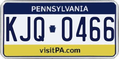 PA license plate KJQ0466