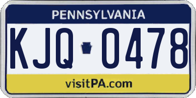 PA license plate KJQ0478