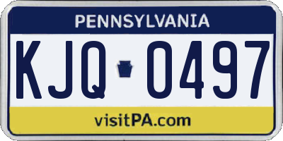 PA license plate KJQ0497