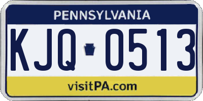 PA license plate KJQ0513