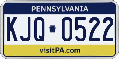 PA license plate KJQ0522
