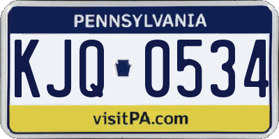 PA license plate KJQ0534
