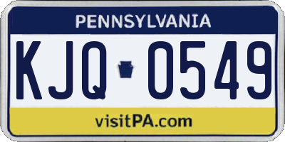 PA license plate KJQ0549
