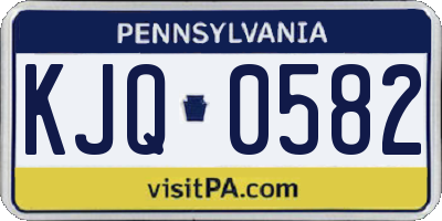 PA license plate KJQ0582