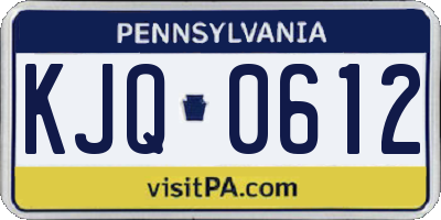 PA license plate KJQ0612
