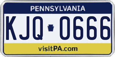 PA license plate KJQ0666