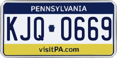 PA license plate KJQ0669