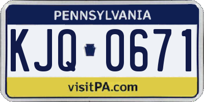 PA license plate KJQ0671