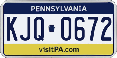 PA license plate KJQ0672