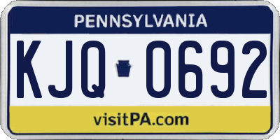 PA license plate KJQ0692