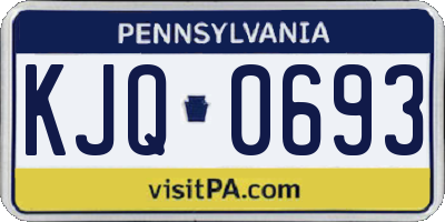 PA license plate KJQ0693