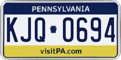 PA license plate KJQ0694