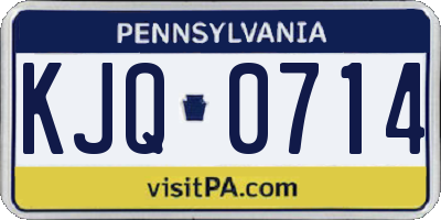 PA license plate KJQ0714