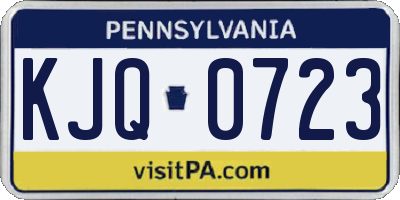 PA license plate KJQ0723